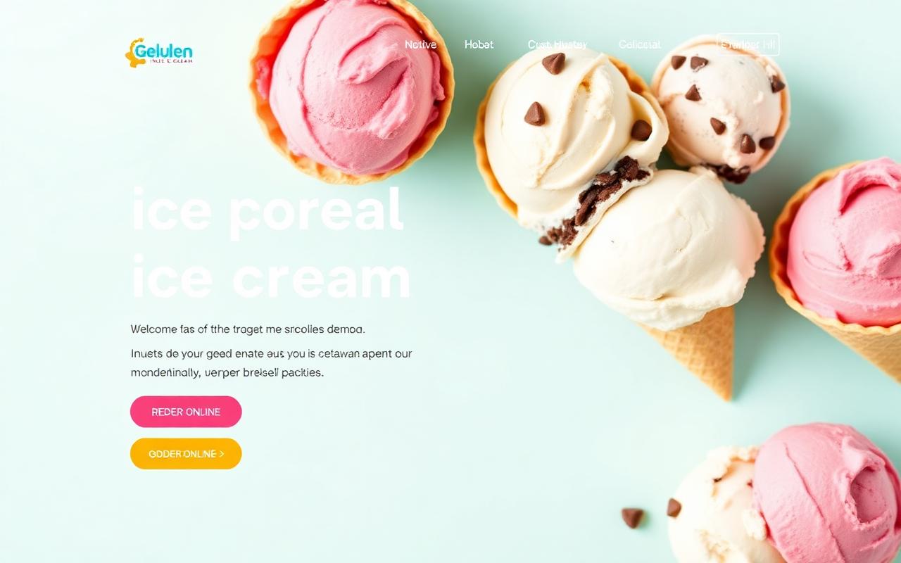 Ice Cream Parlor website preview